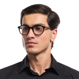 EYE'M Round Eyeglasses in Black – Product Photo 5