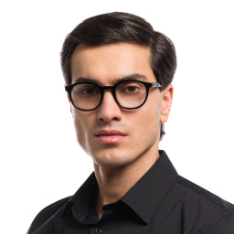 EYE'M Round Eyeglasses in Black – Product Photo 6