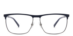 EYE'M Wide Rectangle Eyeglasses in Blue – Product Photo 1