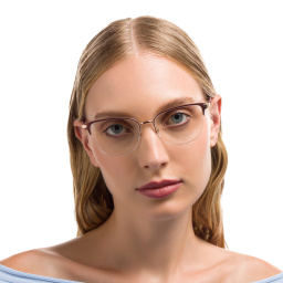 Shop EYE'M Half Rim Cat Eye Eyeglasses in Red online.