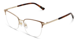 Shop EYE'M Half Rim Cat Eye Eyeglasses in Nude online.