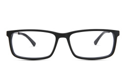 EYE'M Wide Rectangle Eyeglasses in Black – Product Photo 1