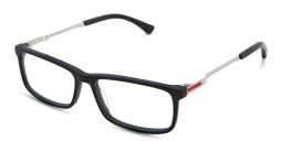 EYE'M Wide Rectangle Eyeglasses in Black – Product Photo 2