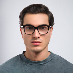 Shop EYE'M Square Eyeglasses in Black online.