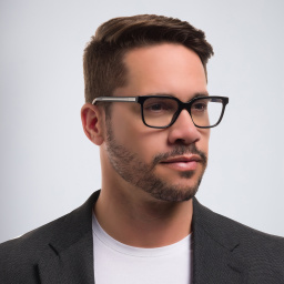 Shop EYE'M Rectangle Eyeglasses in Black online.