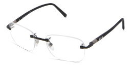 EYE'M Rimless Rectangle Eyeglasses in Black – Product Photo 2
