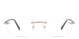 EYE'M Rimless Rectangle Eyeglasses in Gold – Product Photo 1