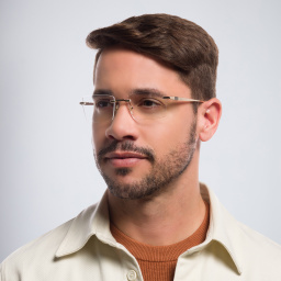 EYE'M Rimless Rectangle Eyeglasses in Gold – Product Photo 5