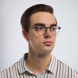 EYE'M Round Eyeglasses in Black – Product Photo 6