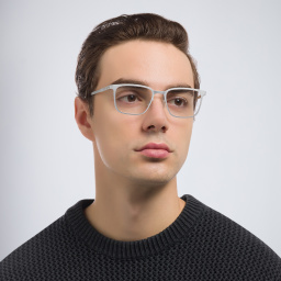 EYE'M Rectangle Eyeglasses in Silver – Product Photo 6