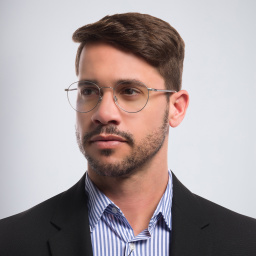 EYE'M Round Eyeglasses in Silver – Product Photo 5