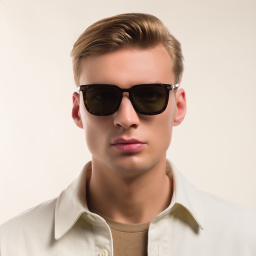 EYE'M Square Sunglasses in Havana – Product Photo 5