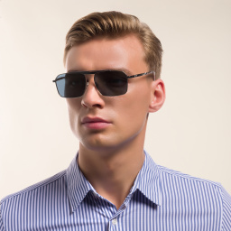 Shop EYE'M Rectangle Sunglasses in Silver online.