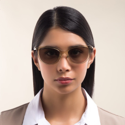 EYE'M Cat Eye Sunglasses in Brown – Product Photo 5