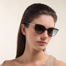 EYE'M Cat Eye Sunglasses in Grey – Product Photo 6