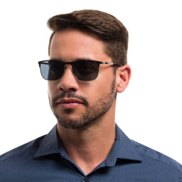 EYE'M Rectangle Sunglasses in Black – Product Photo 5