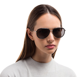 EYE'M Unisex Aviator Sunglasses in Black – Product Photo 5