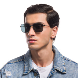 EYE'M Unisex Square Sunglasses in Gunmetal – Product Photo 7