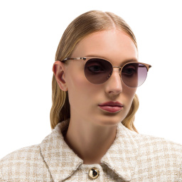 EYE'M Half Rim Round Sunglasses in Nude – Product Photo 5
