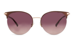 EYE'M Half Rim Round Sunglasses in Red – Product Photo 1