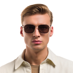 EYE'M Square Sunglasses in Havana – Product Photo 5