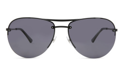 EYE'M Half Rim Wide Aviator Sunglasses in Black – Product Photo 1