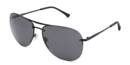 EYE'M Half Rim Wide Aviator Sunglasses in Black – Product Photo 2