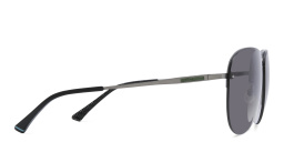 EYE'M Half Rim Wide Aviator Sunglasses in Gunmetal – Product Photo 3