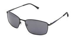EYE'M Wide Rectangle Sunglasses in Black – Product Photo 2