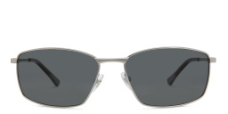 EYE'M Wide Rectangle Sunglasses in Silver – Product Photo 1
