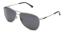 EYE'M Wide Aviator Sunglasses in Silver – Product Photo 2