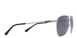 EYE'M Wide Aviator Sunglasses in Silver – Product Photo 3