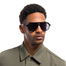 Shop EYE'M Aviator Sunglasses in Shiny Black online.