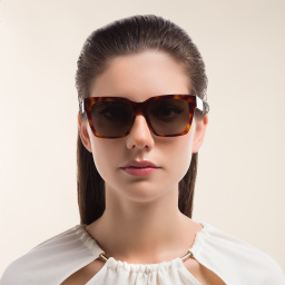 EYE'M Square Sunglasses in Havana – Product Photo 5
