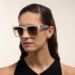 EYE'M Square Sunglasses in White – Product Photo 6