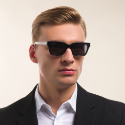EYE'M Square Sunglasses in Black – Product Photo 6