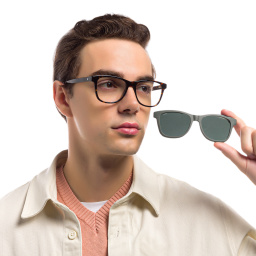 EYE'M Square Eyeglasses in Havana – Product Photo 9
