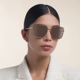 BVLGARI Wide Square Sunglasses in Pink Gold – Product Photo 6