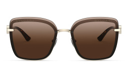 BVLGARI Wide Square Sunglasses in Pale Gold – Product Photo 1