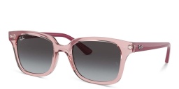 Shop Ray-Ban Junior Kids Square Sunglasses in Transparent Pink online.