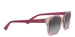 Shop Ray-Ban Junior Kids Square Sunglasses in Transparent Pink online.