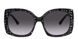 Dolce & Gabbana Wide Square Sunglasses in Black Texture Cocco – Product Photo 1