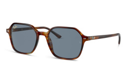 Shop Ray-Ban John Square Sunglasses in Striped Havana online.