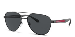 Emporio Armani Aviator Sunglasses in Matte Black – Product Photo 2