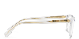 Shop BURBERRY Wide Rectangle Eyeglasses in Transparent online.