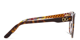 Shop Dolce & Gabbana Panthos Eyeglasses in Havana online.