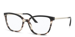 PRADA Wide Cat Eye Eyeglasses in Tortoise Talc/Black – Product Photo 2