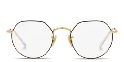 Shop Ray-Ban Jack Unisex Irregular Eyeglasses in Black On Gold online.