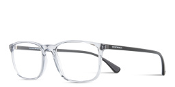 Emporio Armani Rectangle Eyeglasses in Shiny Transparent Grey – Product Photo 2