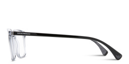 Emporio Armani Rectangle Eyeglasses in Shiny Transparent Grey – Product Photo 4
